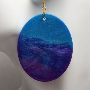 Handcrafted Blue and Purple Earrings